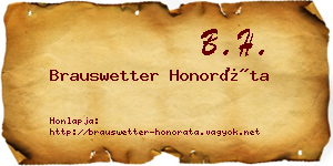 Brauswetter Honoráta névjegykártya